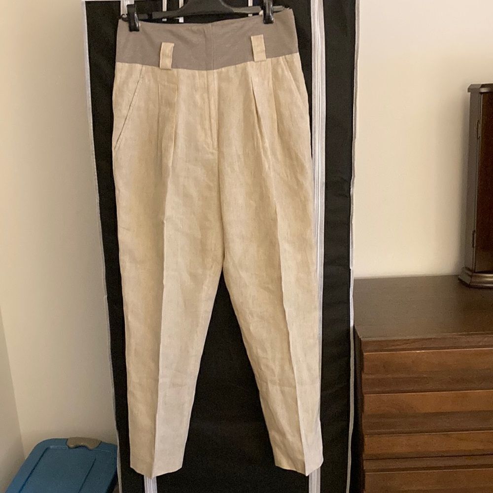 Fabiana Filippi NWOT Knit Waistband Organic Cotton/Linen Pants.  Size 42/6.